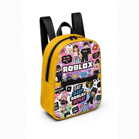 Детский мини-рюкзак желтый с принтом Roblox для девочки 28×24×10 см мини-сумка детская (5247)