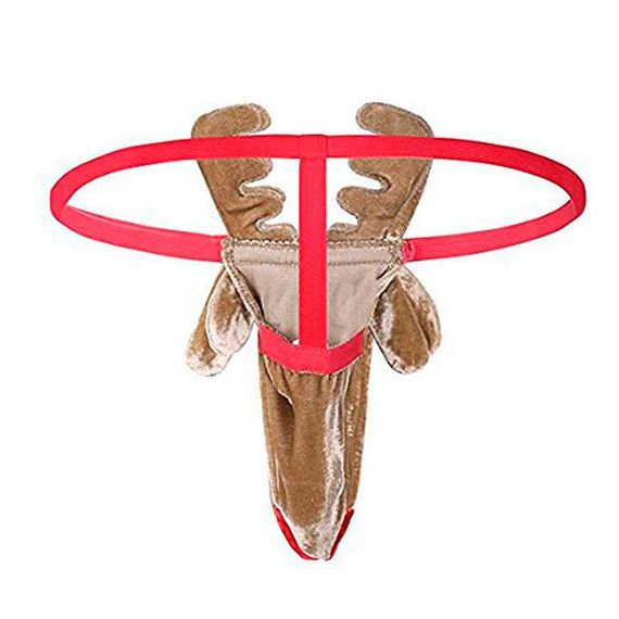 Стринги мужские "Олень" - - Коричневый с красным - М - L | Зображення 2