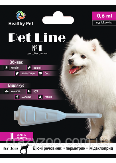 Капли против внешних паразитов для собак Healthy Pet Line №1 от 1.5 до 4 кг 209150
