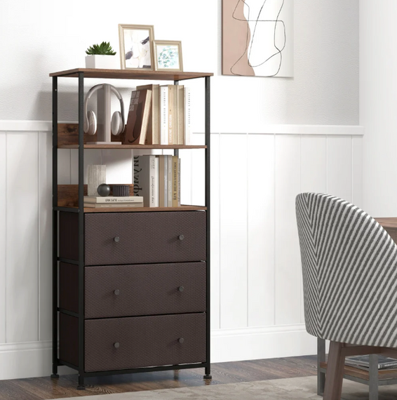 Стелаж Costway Skiff із текстильними ящиками в стилі Loft | Зображення 4