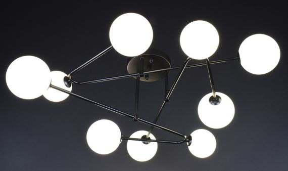 Люстра стельова на 9 лампочок 27925 Чорний 25х90х90 см. | Зображення 1