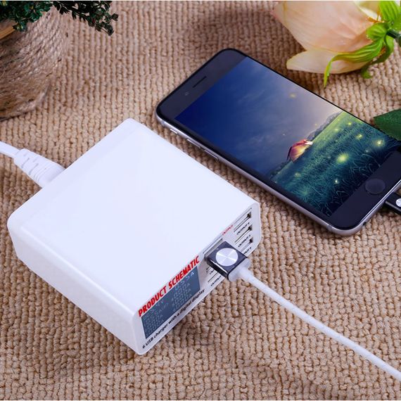 Зарядная станция WLX-896 USB2.0 (5xUSB 5V/8A, 1xUSB QC3.0) | Зображення 2