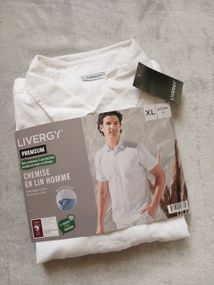 Чоловіча лляна сорочка з коротким рукавом р. XL