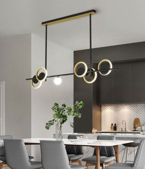 Люстра світлодіодна стельова LED світильник для квартири на стелю лед 26605 Чорний 50-80х12х120 см.