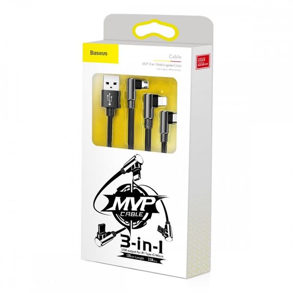USB кабель 3-в-1 Micro / Lightning / Type-C Baseus MVP 1.2m 3.5A (33729-01_223) | Зображення 3