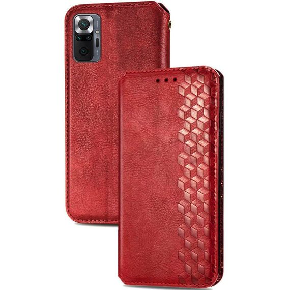 Шкіряний чохол-книжка GETMAN Cubic (PU) для Xiaomi Redmi Note 10 Pro / 10 Pro Max Червоний | Зображення 3