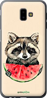 Чохол на Samsung Galaxy J6 Plus 2018 Єнотик з кавуном "4605t-1586-2448"