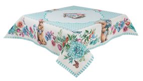 Скатертина гобеленова BLUE BUNNIES Limaso, 137x220, Прямокутна, Великодній, Без люрексу, 40% поліестер, 60% бавовна, Гобелен