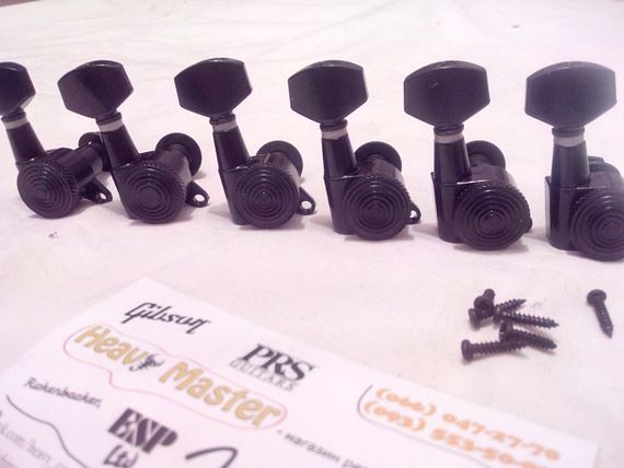 Колки локовые для электрогитары и акустической гитары 6R Lock черные кілки гитари електрогитари | Зображення 4