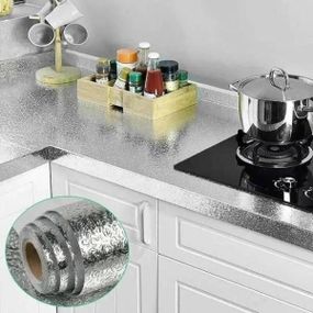 Фольга для кухни самоклеющаяся 6м*60см 022 Серебро