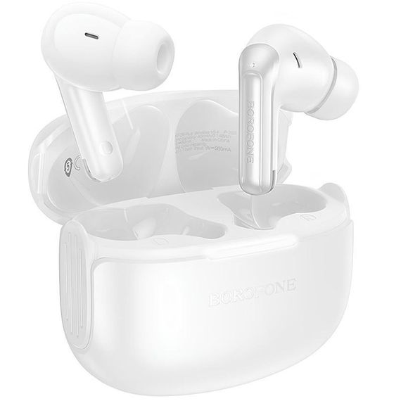 Бездротові TWS навушники Borofone FQ9 Plus Peaceful ANC+ENC White | Зображення 1