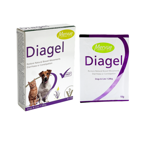 Mervue Diagel Dogs Піщева добавка Діагель для собак та котів до 20 кг 4х10 гр.