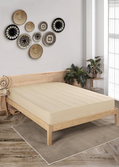 Наматрасник стеганый водонепроницаемый Kayra 140х200 см. Бежевый