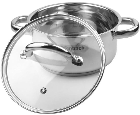 Каструля індукційна Ofenbach Casserole із нержавіючої сталі 1.5л зі скляною кришкою | Зображення 2