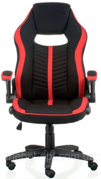 Офісне крісло - геймерське крісло Prime black - red екокожа | Зображення 1
