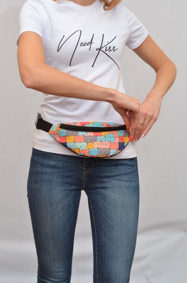 Сумка поясна бананка 4Profi Міні з принтом Веселі кошенята з одним відділенням 20050 | Зображення 2