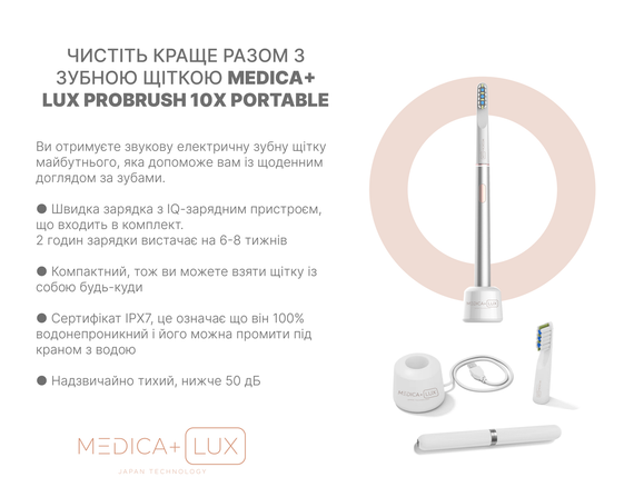 Звукова зубна щітка MEDICA+ LUX 10Х Portable (Silver)(Japan) | Зображення 3
