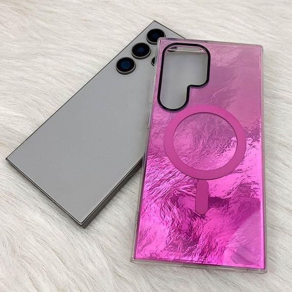 Чехол TPU Shiny Mountain (MagFit) для Samsung Galaxy S25 Ultra Pink | Зображення 1