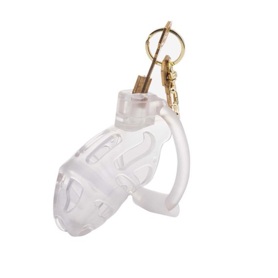 Клітка для пеніса LOCKINK SEVANDA Plastic Penis Chastity Cage, прозора, 3 кільця різних розмірів | Зображення 2