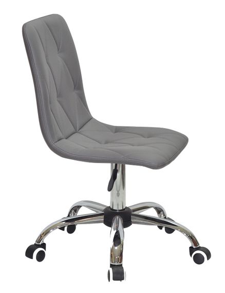 Стул с регулировкой высоты на хромированной крестовине с колесами Melvin (Fred) CH-Office Ø 570 мм экокожа цвет серый 701 | Зображення 8