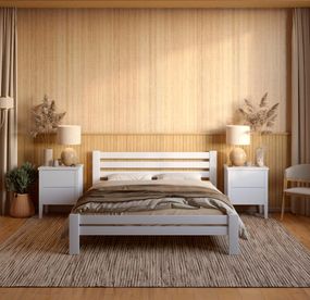 Полуторне дерев'яне ліжко Mebigrand Прем'єра Сіро-блакитний (S2010R80B) 120х200 см (MBG-2896)