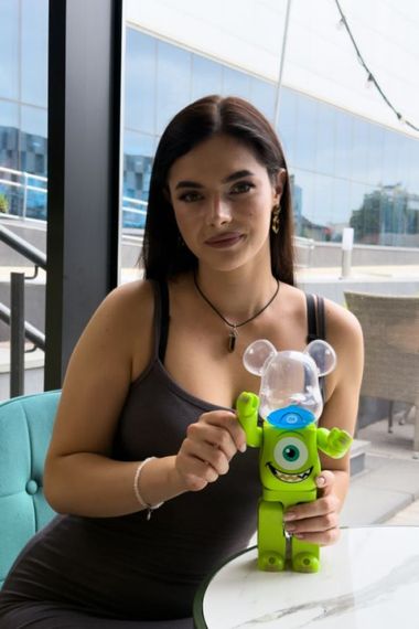 Bearbrick Disney Pixar Monsters дизайнерська статуетка ведмідь Беарбрік 28 см mb028 зелена | Зображення 3