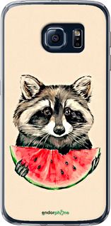 Чохол на Samsung Galaxy S6 G920 Єнотик з кавуном "4605u-80-2448"