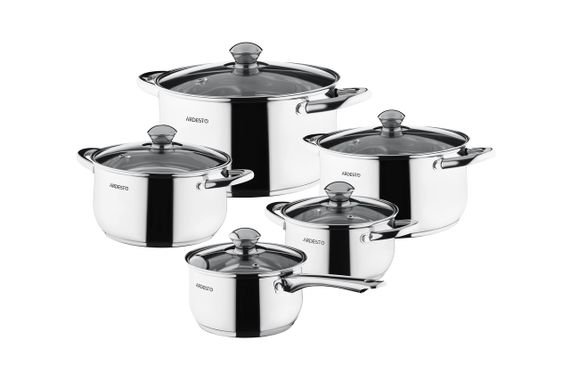 Набор посуды Ardesto Gemini Gourmet Varese, 10 пред., нержавеющая сталь (AR1910PS)