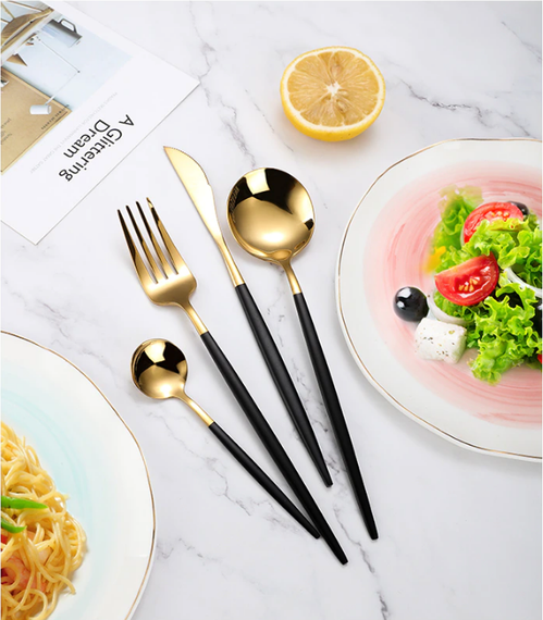 Набор столовых приборов Kitchen чёрный на 6 персон | Зображення 3