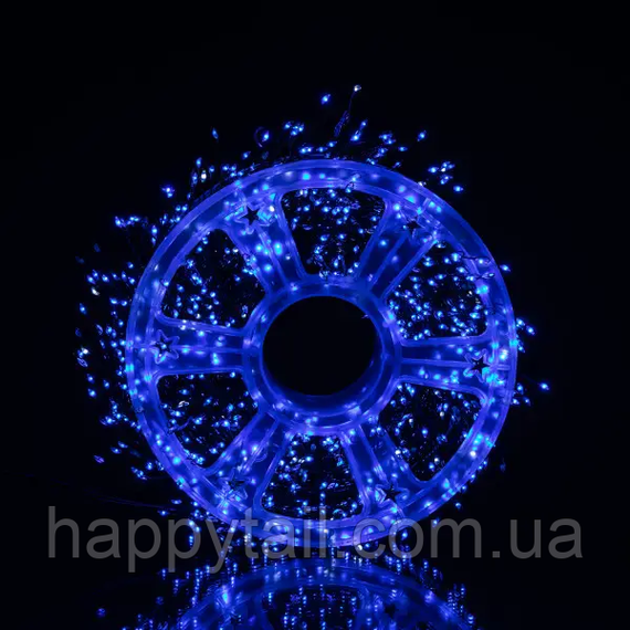 Новорічна гірлянда кімнатна роса Хвойна лапа 50 м 1500 LED зелений провід Синє сяйво D1500L50MGBL | Зображення 4