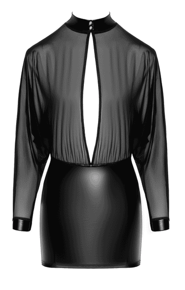 Сукня Noir Handmade F348 Powerwetlook and tulle dress Чорний 3XL | Зображення 5