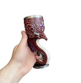 Бокал для вина 3D Красный Дракон