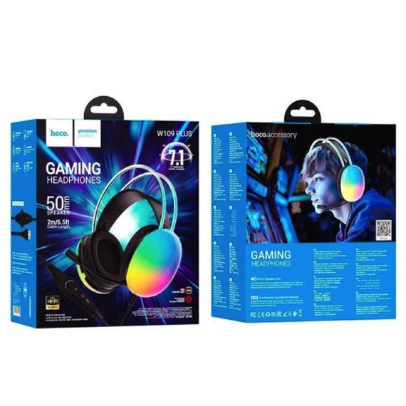 Навушники HOCO W109 Plus Rich USB7.1 channel gaming headphones Black | Зображення 6