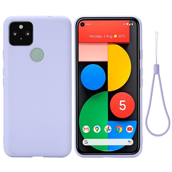 Силіконовий чохол для Google Pixel 4A 5G лаванда з мікрофіброю Soft touch