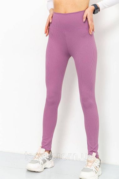 Лосини жіночі в рубчик колір світло-фіолетовий розмір M FA_003288 | Зображення 1