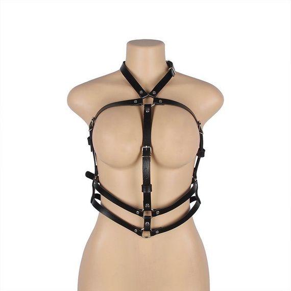 Портупея зі штучної шкіри Star Night Leather Chest Harness Straps, чорна sexstyle | Зображення 3
