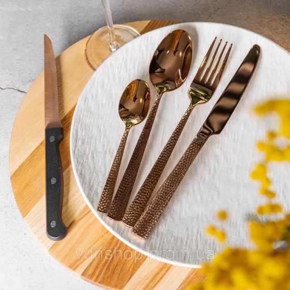 Набір столових приборів у футлярі на 6 персон столовий набір 30 предметів Бронза HP-20-29 | Зображення 4