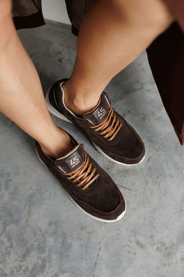 Кросівки жіночі замшеві 591357 Коричневі 36 37 38 39 40 41 | Зображення 8