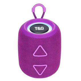 Портативная колонка TG655 5W с RGB подсветкой и ремешком. Цвет: фиолетовый