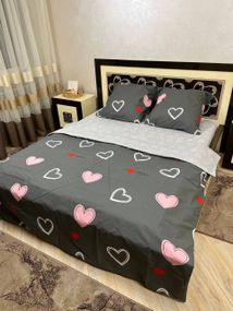 Комплект постельного белья Soft евро 200х220 см сердечка