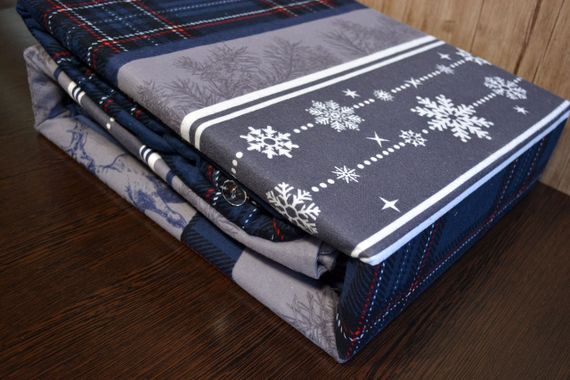 Комплект постільної білизни First Choice Flanel 200×220 см Happinies Navy Blue | Зображення 5