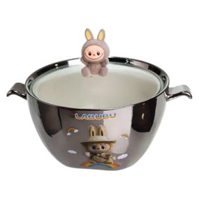Бульонница фарфоровая Labubu с крышкой и ручками 800 мл FM-34B