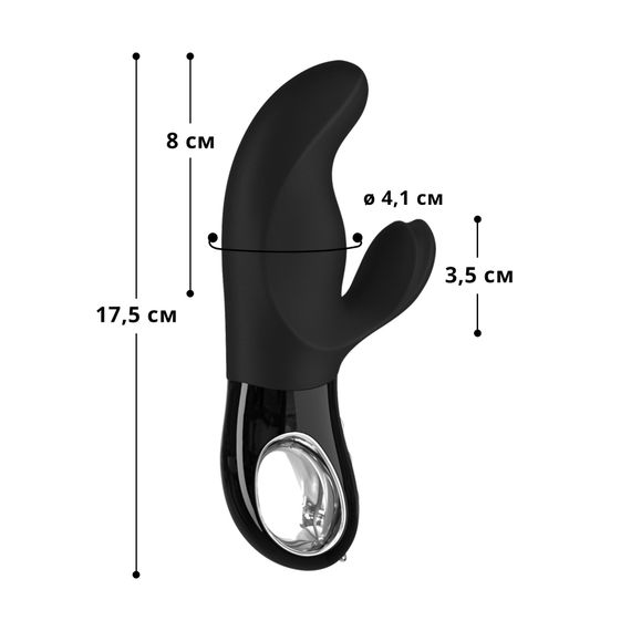 Вібратор-кролик Fun Factory MISS BI black, 2 незалежні мотори, діаметр 4,2 см | Зображення 1