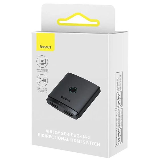 Перехідник Baseus Hub AirJoy Series 2-in-1 Bidirectional HDMI Switch (B01331105111-0) Cluster Black | Зображення 5