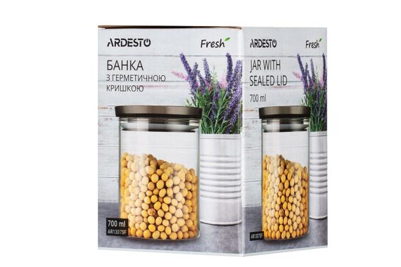 Банка для хранения Ardesto Fresh, 700 мл, стекло, пластик, силикон (AR1307SF) | Зображення 1