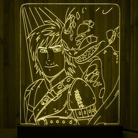 Акриловый светильник-ночник Приручить Дракона желтый tty-n000119