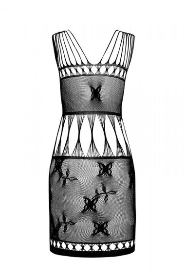 Бодистокинг мини-платье с бабочками Passion BS090 One Size black sexstyle | Зображення 5