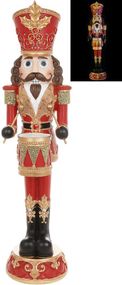 Фігура декоративна "Лускунчик" з LED-підсвічуванням мундира, 92см, червоний