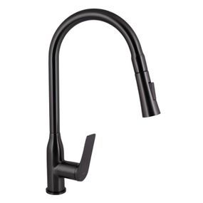 Смеситель для кухни Qtap Vlasta New с выдвижным изливом QTVLA344GMB45647 Gunmetal Black PVD