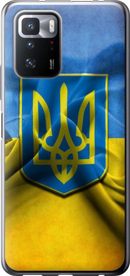 Чехол на Xiaomi Redmi Note 10 Pro 5G Флаг и герб Украины 1 "375u-3333-17620"